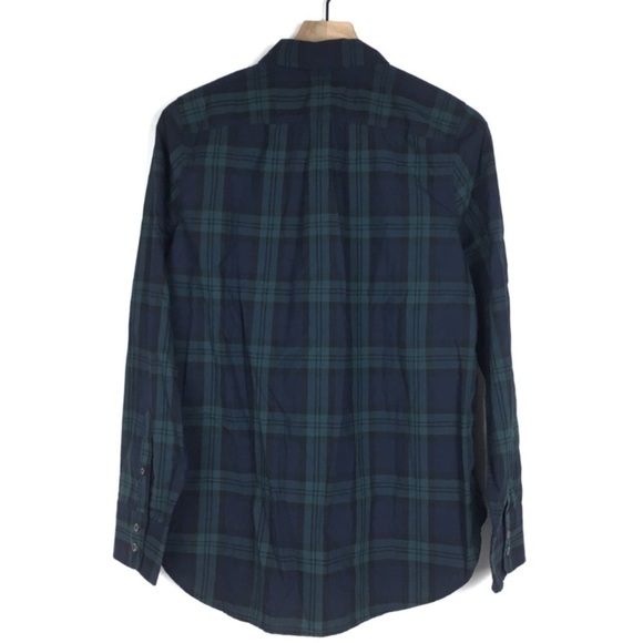 J CREW Tartan Plaid Popover Top Beads Chevron Dark Academia Navy Blue Size 8 NWT - Picture 5 of 11